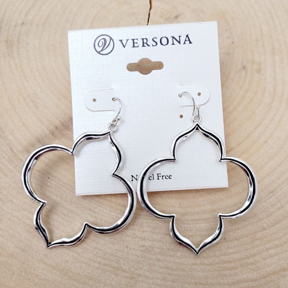 Brand New Versona Silver With Black Earrings